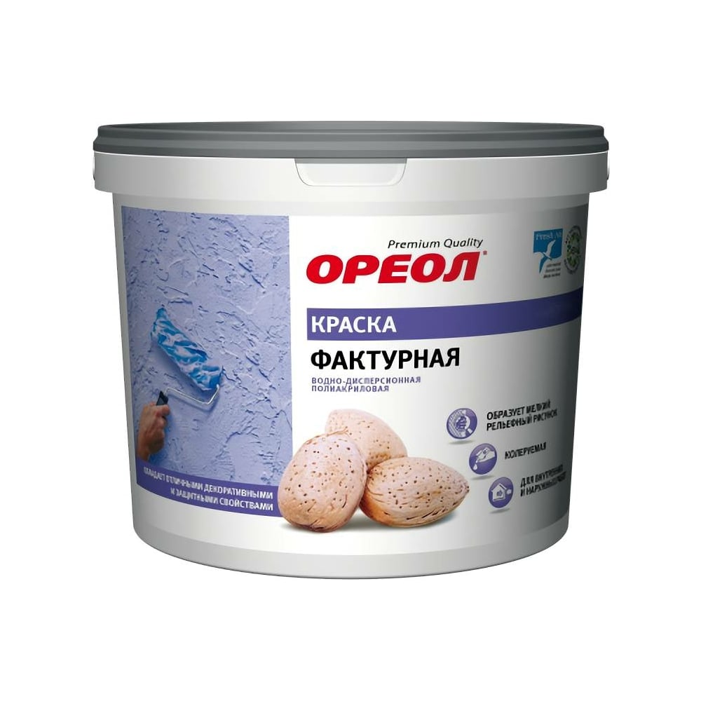 Фактурная краска Ореол ВД (полиакриловая; для наружных и внутренних ...
