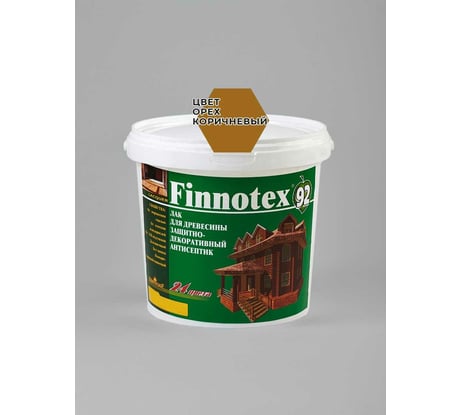 Декоративный акриловый лак Finlux Святозар-92 FINNOTEX полуглянцевый, орех коричневый, 0.8 л 4603783200320