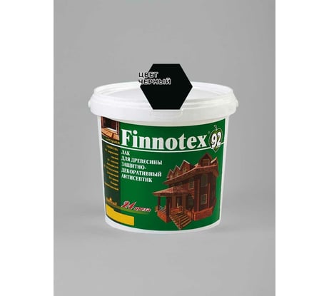 Декоративный акриловый лак Finlux Святозар-92 FINNOTEX полуглянцевый, черный, 0.8 л 4603783200290