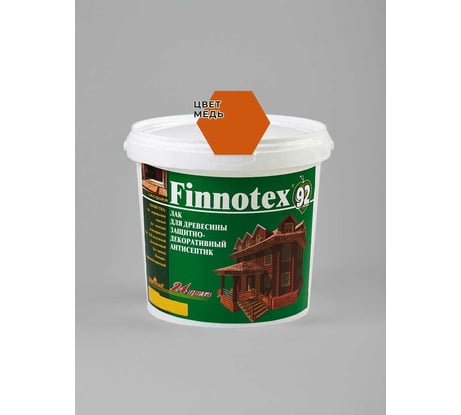 Декоративный акриловый лак Finlux Святозар-92 FINNOTEX полуглянцевый, медь, 0.8 л 4603783207077