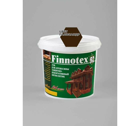 Декоративный акриловый лак Finlux Святозар-92 FINNOTEX полуглянцевый, палисандр, 0.8 л 4603783200269 1