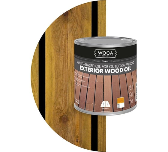 Масло Woca Exterior Wood Oil для наружных работ, водная основа, Лиственница (Larch), 0.75 л 617935