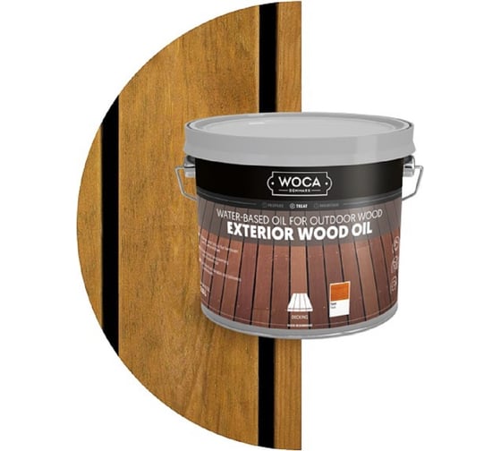 Масло Woca Exterior Wood Oil для наружных работ, водная основа, Тик (Teak), 2,5 л 617958 1