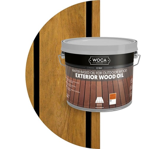 Масло Woca Exterior Wood Oil для наружных работ, водная основа, Тик (Teak), 3 л 617988 1