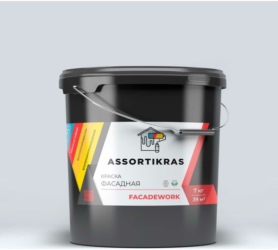Краска ASSORTIKRAS ФАСАДНАЯ FacadeWork (для наружных работ; 7 кг) ASC-F-7 1