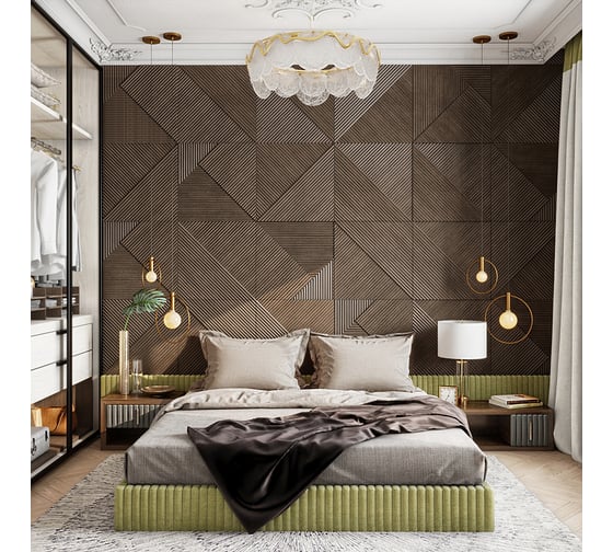 Стеновые панели 3D Artpole FIELDS-1 (гипсовые; дуб мелвилл; 600x600 мм; 1 шт) MMD-0008-1