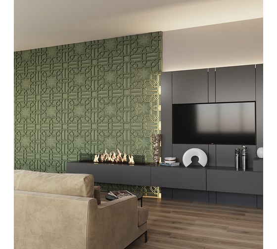 Стеновые панели 3D Artpole SULTAN (гипсовые; белые; 600x600 мм; 1 шт; 0,36 кв.м) M-0036