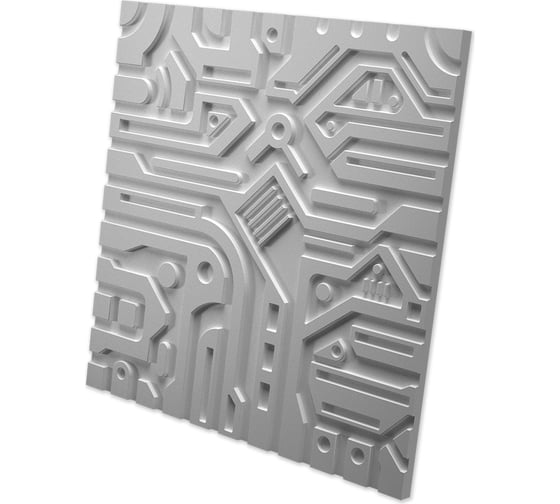 Стеновые панели 3D Artpole EX-MACHINA A (гипсовые; белые; 600x600 мм; 1 шт; 0,36 кв.м) M-0045