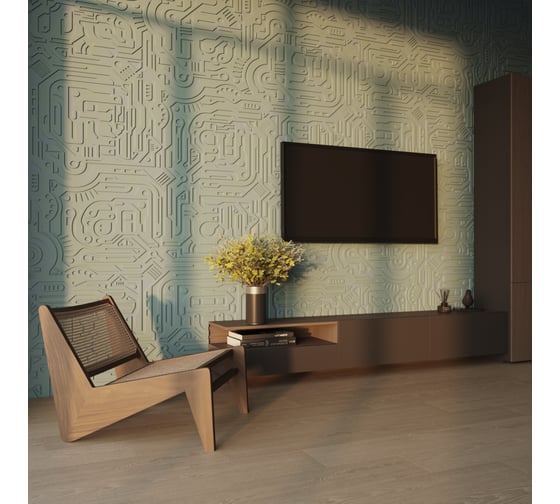 Стеновые панели 3D Artpole EX-MACHINA A (гипсовые; белые; 600x600 мм; 1 шт; 0,36 кв.м) M-0045