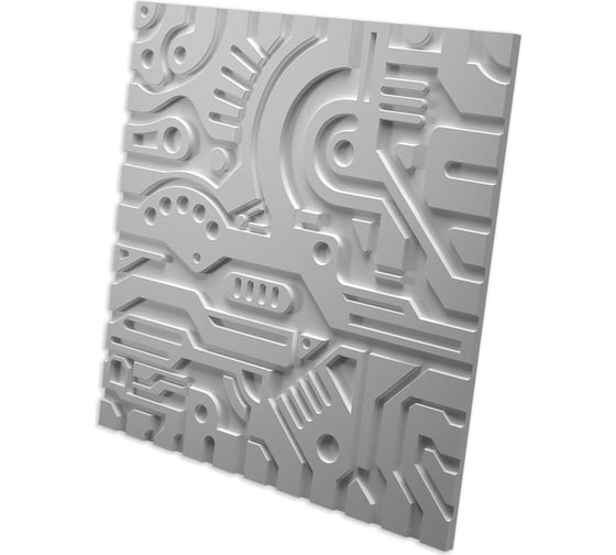 Стеновые панели 3D Artpole EX-MACHINA В (гипсовые; белые; 600x600 мм; 1 шт; 0,36 кв.м) M-0050 1