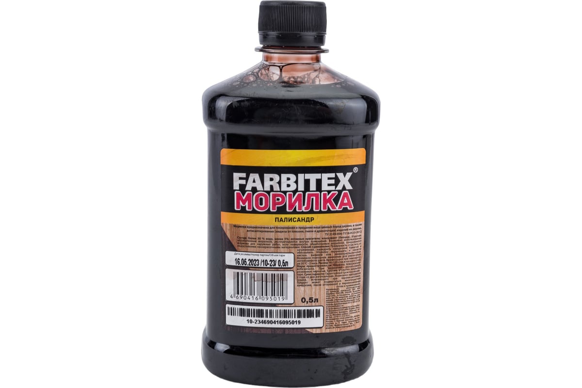 Морилка Farbitex (деревозащитная; водная; 0,5 л; палисандр) 4100008067 ...