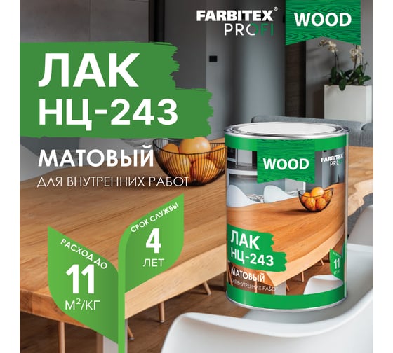 Лак FARBITEX НЦ-243 (матовый; 1.7 кг) 4100006301