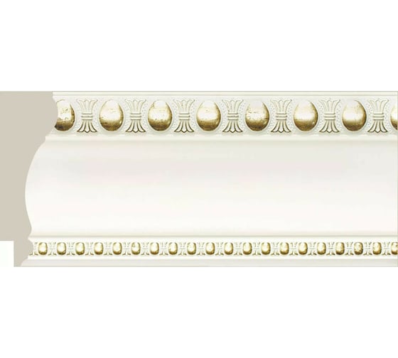 Багет Cosca Decor 80 мм, белый с золотом СПБ023885