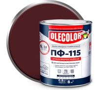 Эмаль OLECOLOR ПФ-115 вишневый, 1.8 кг 4300000173