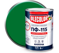 Эмаль OLECOLOR ПФ-115 зеленый, 0.8 кг 4300000193