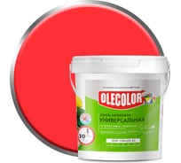 Акриловая эмаль OLECOLOR полуглянцевая, красный, 0.8 кг 4300002392