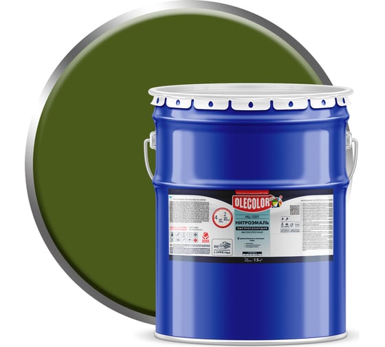 Эмаль OLECOLOR НЦ-132П защитный, 17 кг 4100002933