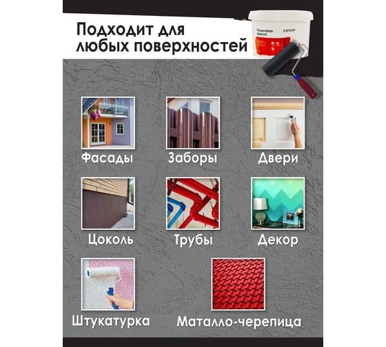 Резиновая краска Доминар черная, 3 кг J64651