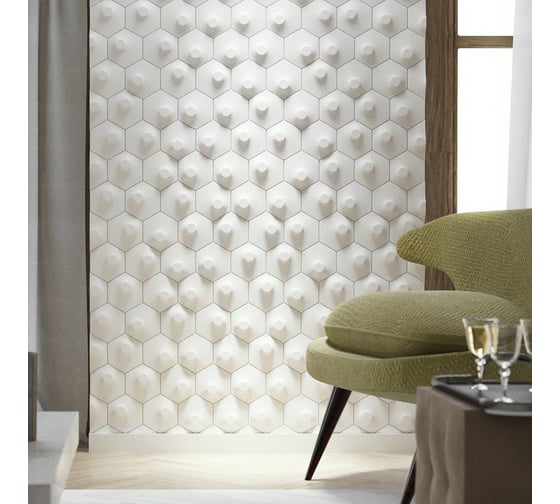 Стеновые панели 3D Artpole HEKSA-dots (гипсовые; белые; 8 шт; 0,208 кв.м) E-0006-U