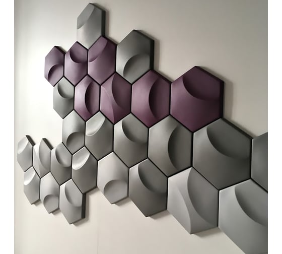 Стеновые панели 3D Artpole HEKSA-moon (гипсовые; белые, 8 шт; 0,208 кв.м) E-0007-U
