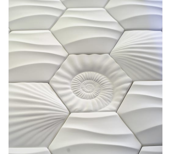 Стеновые панели 3D Artpole HEKSA-sea (гипсовые; белые; 8 шт; 0,208 кв.м) E-0010-U