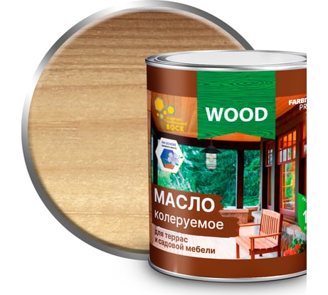 Колеруемое масло для террас и садовой мебели FARBITEX (белый; 3 л) 4300005761