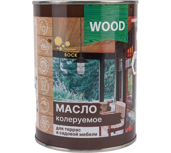 Колеруемое масло для террас и садовой мебели FARBITEX (орех; 0.9 л) 4300005051