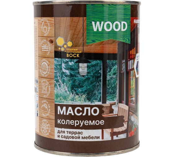 Колеруемое масло для террас и садовой мебели FARBITEX (орех; 0.9 л) 4300005051