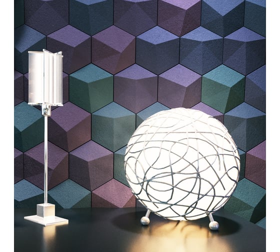 Стеновые панели 3D Artpole CUBE-Ex1 (гипсовые; белые; 200x173x35 мм; 8 шт; 0,208 кв.м) E-0013-U