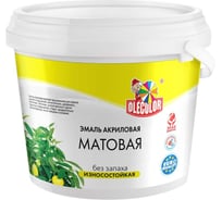 Акриловая эмаль OLECOLOR матовая, белый, 3 кг 4300002495