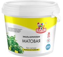 Акриловая эмаль OLECOLOR матовая, белый, 1 кг 4300002491