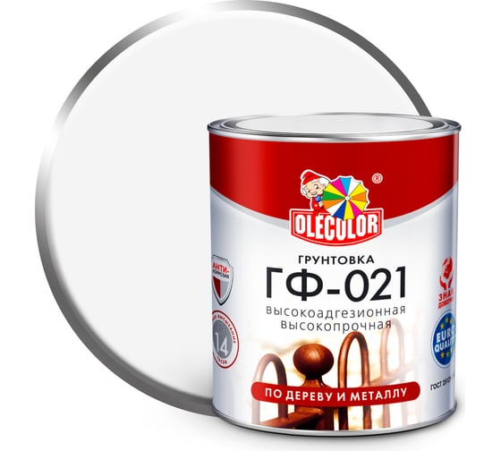 Грунтовка OLECOLOR ГФ-021 белый, 3.3 кг 4300009182 1