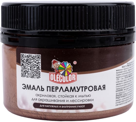 Акриловая эмаль OLECOLOR перламутровая, универсальная, бронза, 0.1 кг 4300006658