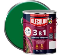 Грунт-эмаль по ржавчине OLECOLOR зеленый, 4 кг 4300005949