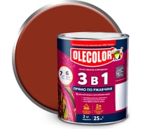 Грунт-эмаль по ржавчине OLECOLOR красно-коричневый, 2 кг 4300005943