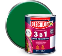 Грунт-эмаль по ржавчине OLECOLOR зеленый, 2 кг 4300005941