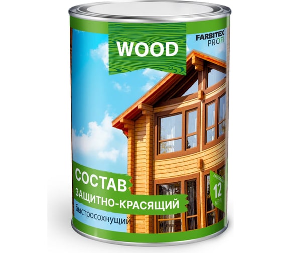 Защитно-красящий состав для древесины FARBITEX (быстросохнущий; белый; 10 л) 4300005221