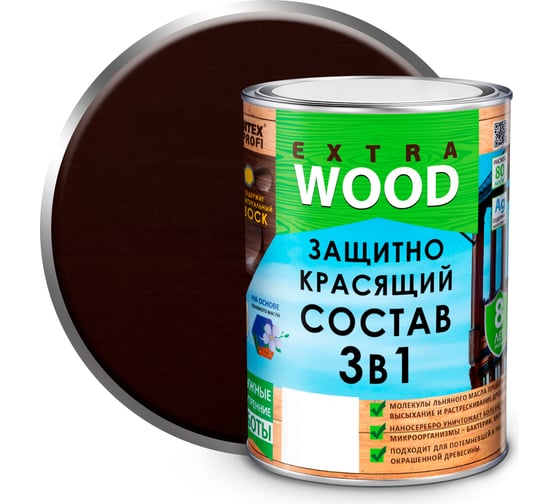 Защитно-красящий состав 3в1 FARBITEX EXTRA (орех; 0.8 л) 4300007389