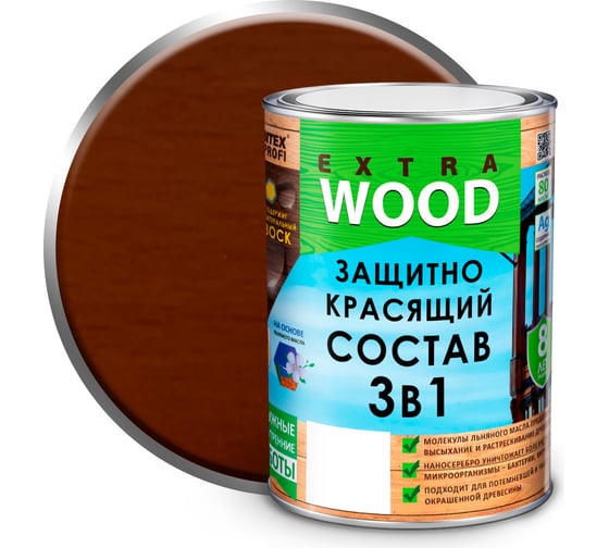 Защитно-красящий состав 3в1 FARBITEX EXTRA (тик; 0.8 л) 4300007390 1