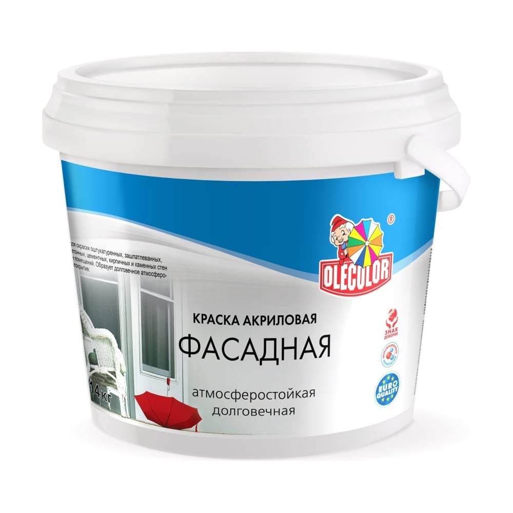 Краска фасадная OLECOLOR 4300000051 14 л цвет белый