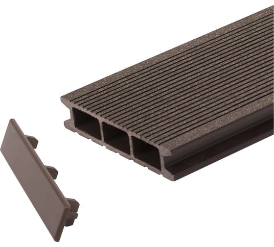 Торцевая пластиковая заглушка для доски ДПК Grinder deco шоколад, 125x25 мм, 10 шт. TD 26