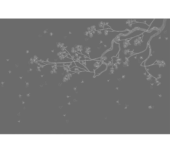 Фотообои ООО Ортограф Sakura branch grey 3.97x2.7 м OF_34328