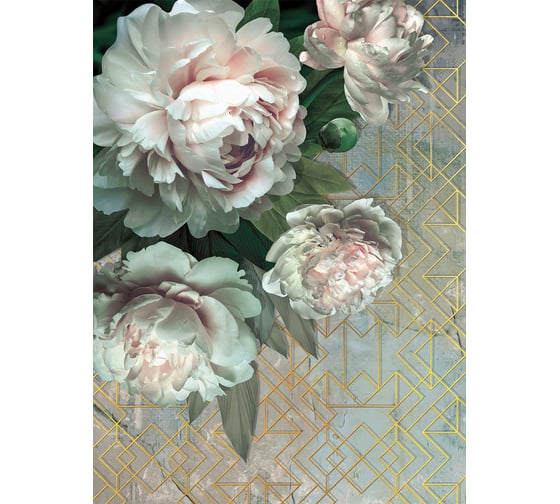Фотообои ООО Ортограф Peonies and geometry 2x2.7 м OF_34060