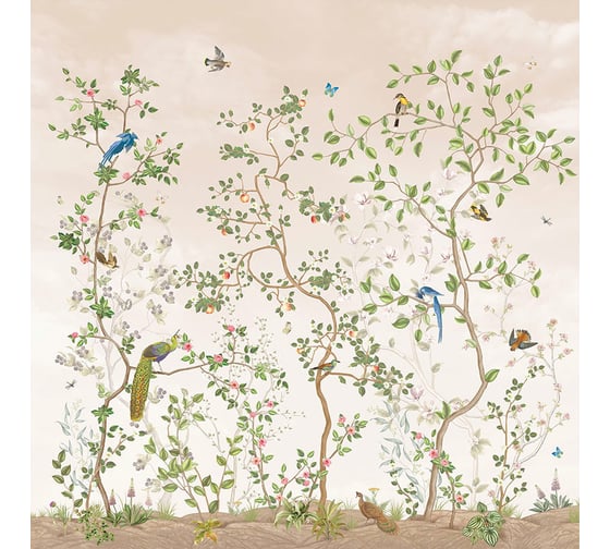 Фреска ООО Ортограф Blooming garden beige 3x3 м FX_33948