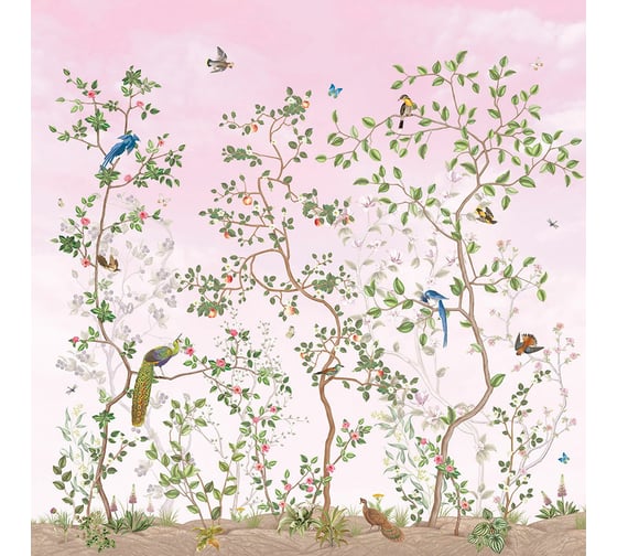 Фреска ООО Ортограф Blooming garden pink 3x3 м FX_33949