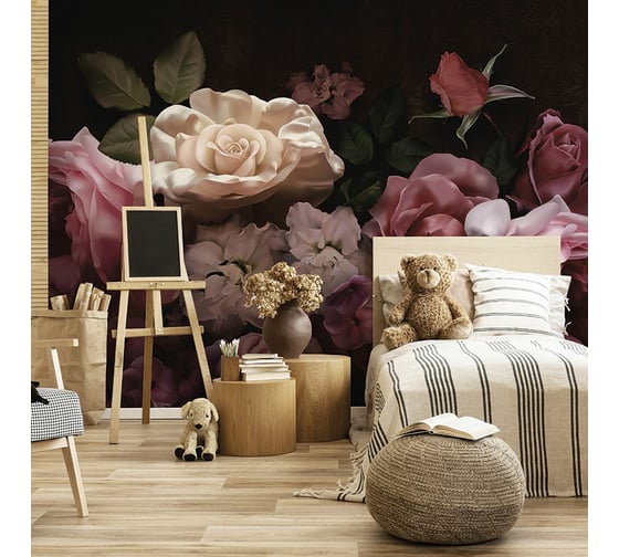 Фреска ООО Ортограф Bouquet of roses red 3x3 м FX_31629 1