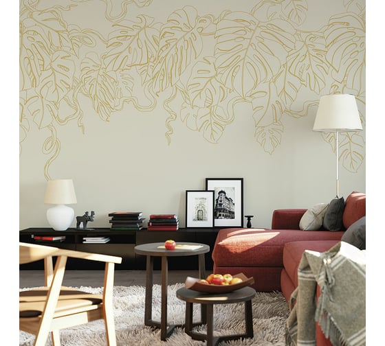 Фреска ООО Ортограф Monstera beige 3x3 м FX_34302 1