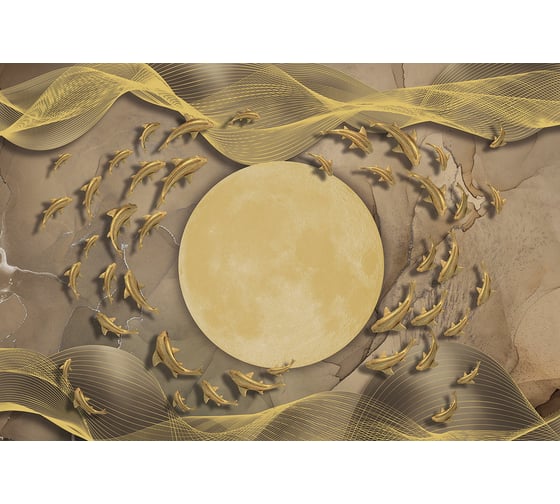 Фреска ООО Ортограф Golden waves 4x2.7 м FX_34569
