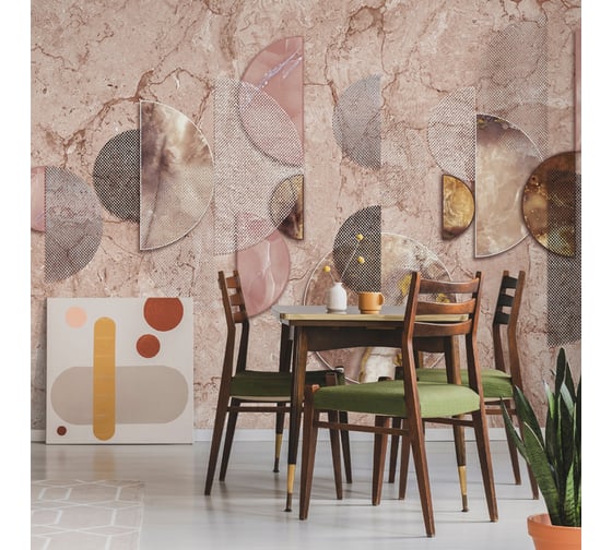 Фотообои ООО Ортограф Marble and geometry pink 2.99x3 м OF_33978 1