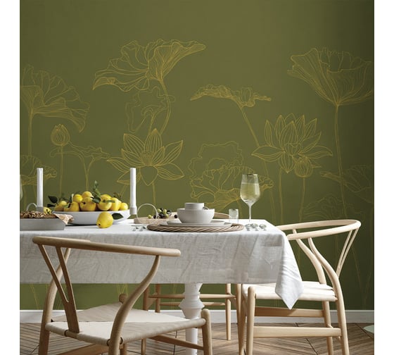Фотообои ООО Ортограф Lotus line green 2x2.7 м OF_34284 1
